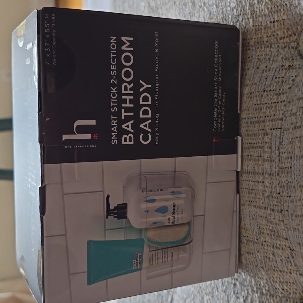 BATHROOM CADDY 2-SECTION STORAGE FOR SHAMPOO, SOAPS AND MORE
